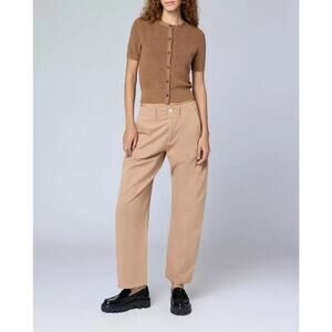 Rag & Bone Jones Cotton Pant Khaki Wide Barrel Leg High Rise Chino Relaxed